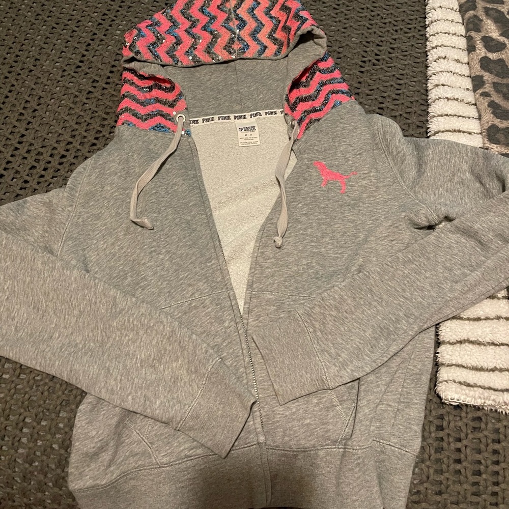 Victoria Secret PINK bling hoodie size large